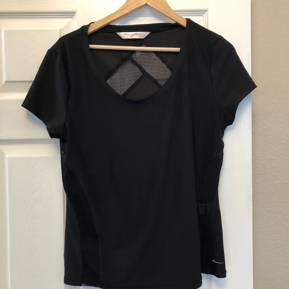 NWOT Size L X by Gottex mesh inset athletic top